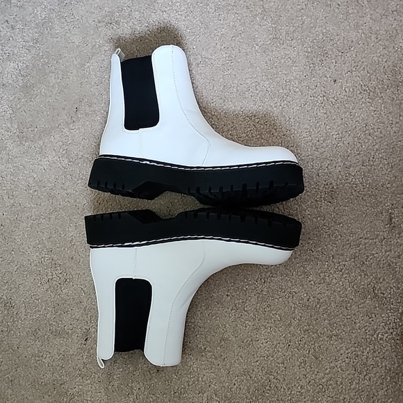 Sincerely Jules White Combat Boots Size 10 - Picture 3 of 4